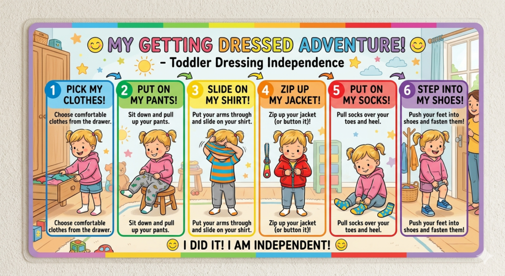Visual Routine Charts to Help Your Toddler Get Dressed Solo