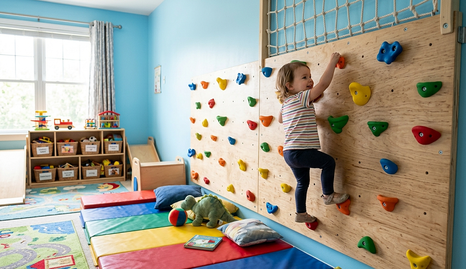 DIY Indoor Climbing Walls & Movement Zones for Energetic Toddlers